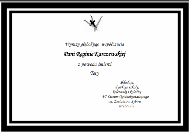 KONDOLENCJE